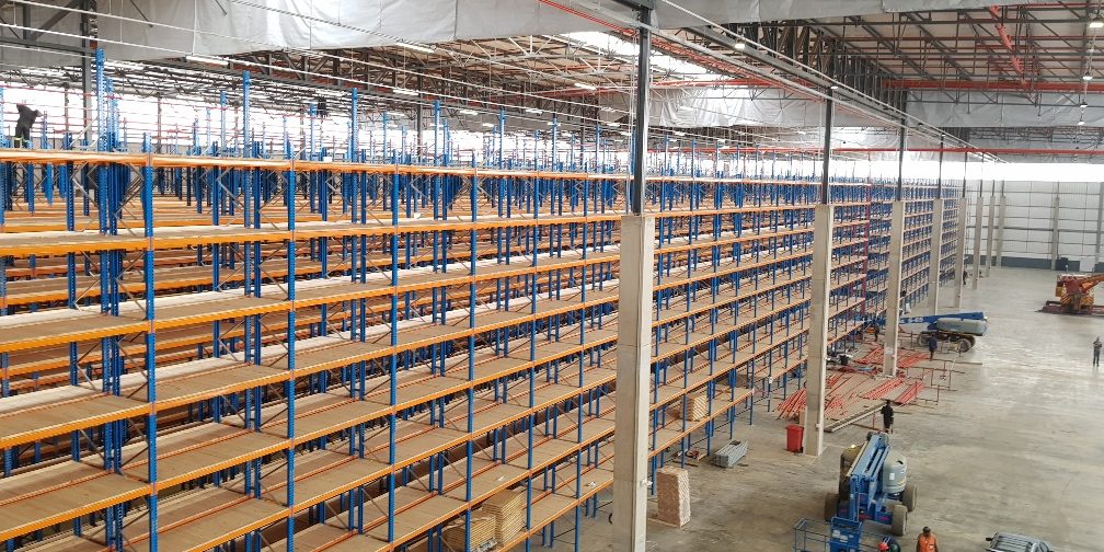 20191119_095504_resized_1 Extensive warehouse shelving systems being installed, highlighting potential warehouse shelving costs