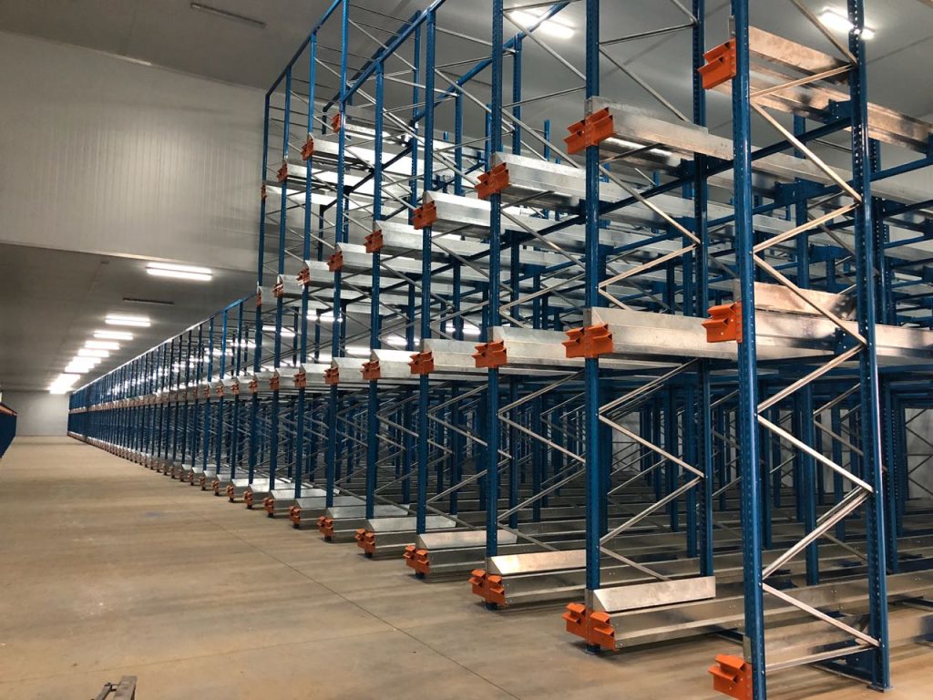 High-density pallet shuttle racking system installed in a modern South African warehouse
