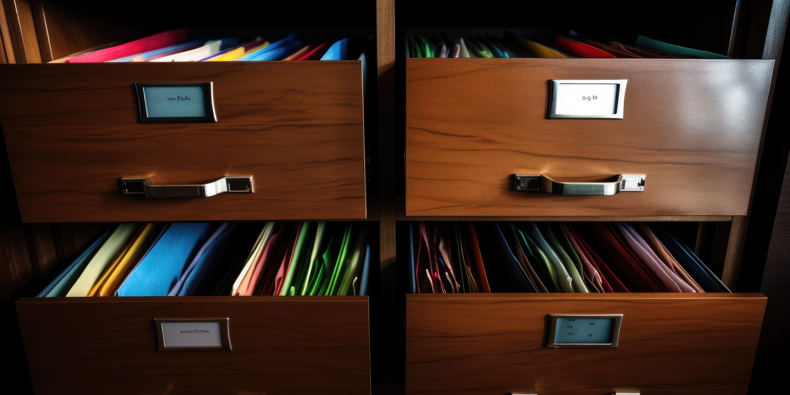 Filling cupboard with drawers partially opened