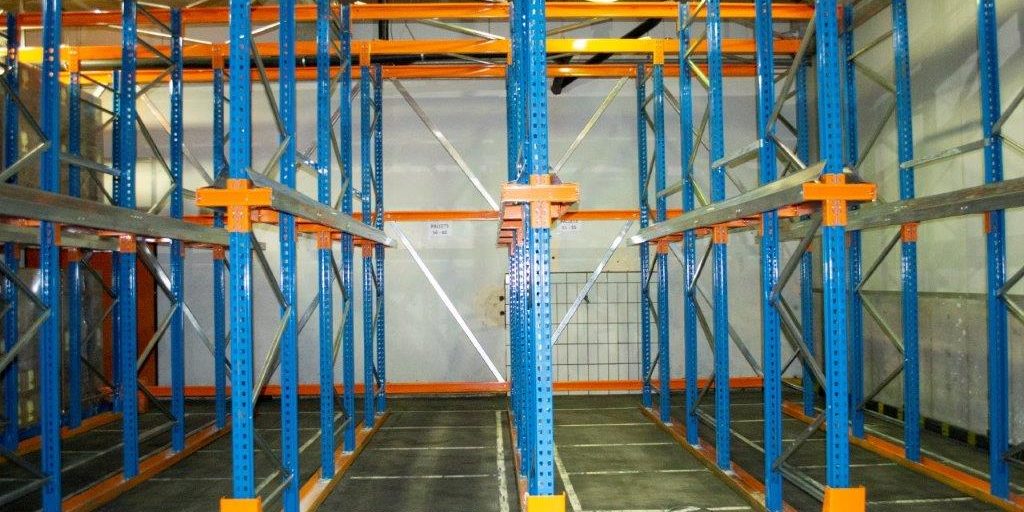 _DSC5343 Push back racking system in a warehouse.