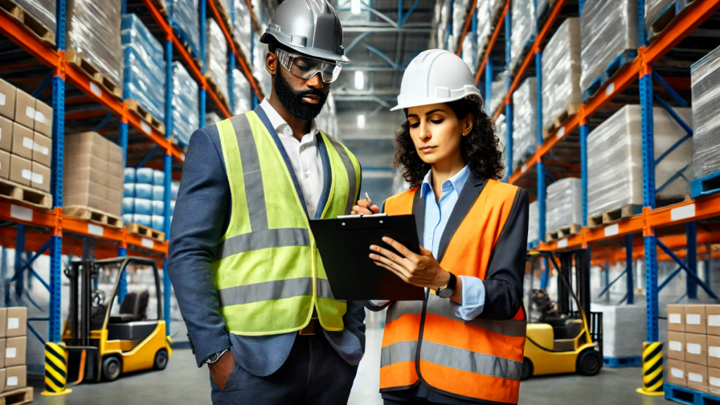 Employees discussing quotes from best selective storage racking supplier in SA