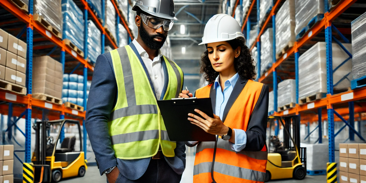 image-1200×675 Employees discussing quotes from best selective storage racking supplier in SA