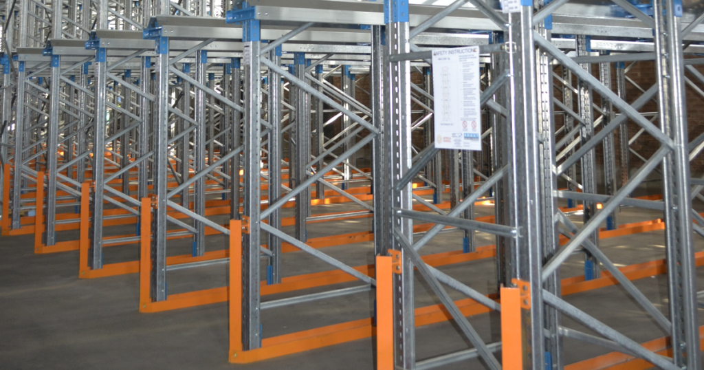 Close up of drive in drive through racking
