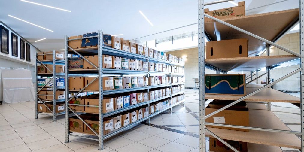 DSC08156 Steel racking inside a tiled store room to make best use of stock organisation