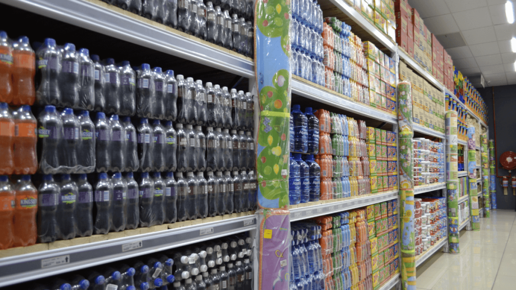 selective storage racks in a store in a comparison of selective storage vs. carton live racking