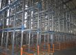 Large warehouse with tall drive-in storage racks