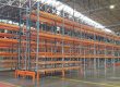 A newly built pallet racking system in an empty warehouse