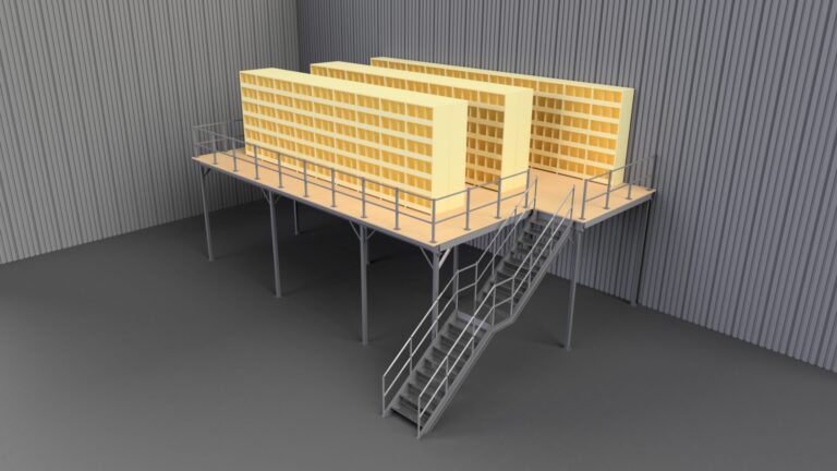 Krost mezzanine floor 3D assembly render