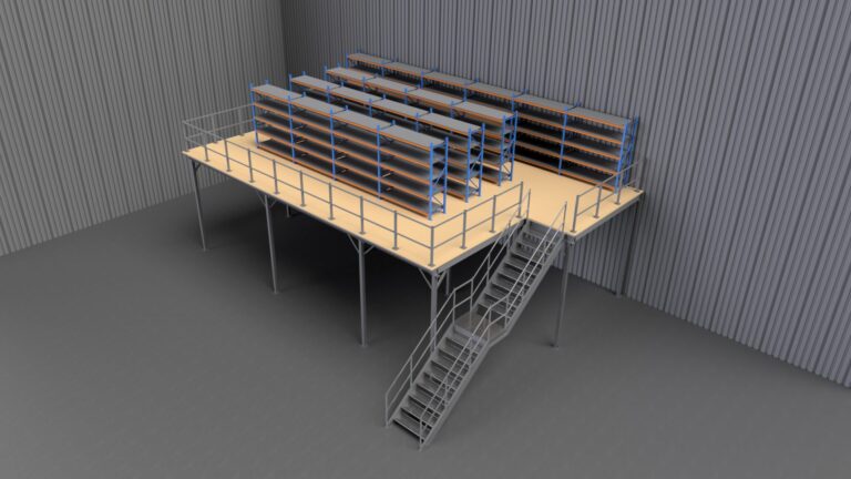 Krost mezzanine floor 3D assembly render