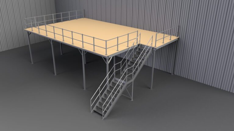 Krost mezzanine floor 3D assembly render
